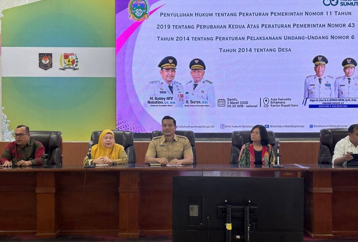 Pemkab Karo Jadi Tuan Rumah Penyuluhan Hukum Regulasi Desa Tingkat Sumatera Utara